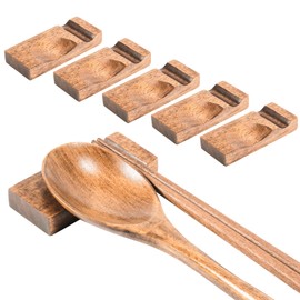 Kailund Chopsticks Rest, Wooden, Set of 5, Japanese Style Chopsticks Rest, Stylish, Spoon Rest, Commercial Chopstick Rest, Chopsticks Pillow, Japanese Tableware, Restaurants, Moving, Housewarming