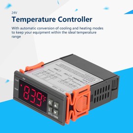 24V Temperature Controller for STC-1000, Digital Display Temperature Controller, Cooling and Heating Thermostat with NTC Sensor
