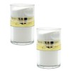 JUVITUS (2 pack) Airless Pump Refillable White and Gold Jar