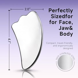 Juego de rodillos faciales de acero inoxidable y gua sha, herramientas de masaje facial refrescante para cara, cuello y ojos, rutina de cuidado de la 