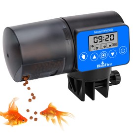 BlueFire Automatic Feeder Fish Feeder 360° Rotation Time Auto Feeder for Fish, Tropical Fish, Goldfish, Aquarium Aquarium Time Feeder, Silent, Adjustable Ration (Blue)
