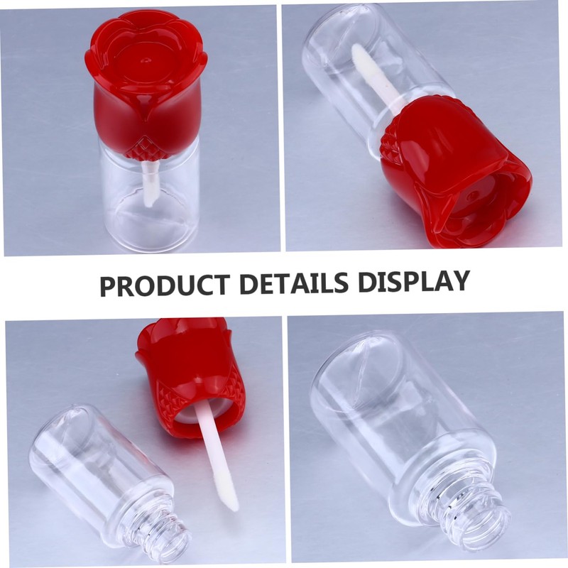 Baluue 15 Pcs Creative Rose Lip Gloss Bottles Empty Containers
