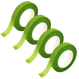 Pyrisuu 4 Rolls Floral Tapes Fruit Green, 1/2" inch Wide Flower Tape for Wedding Bouquet Stem Wrapping, Flower Arrangement, Florist Floral Crafts and DIY Supply (30 Yard/Roll)