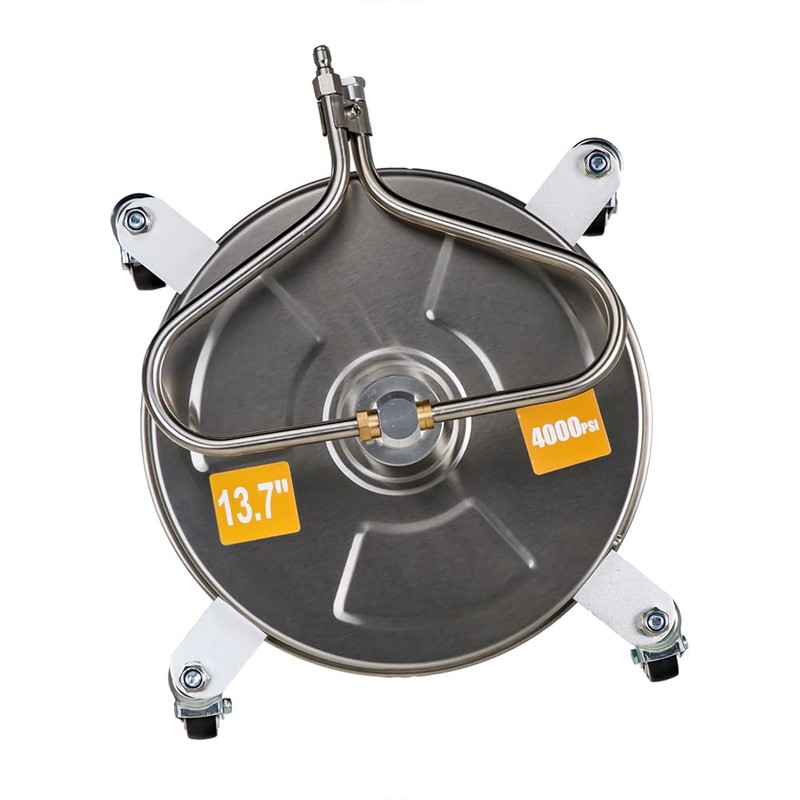 13.7 Inch Pressure Washer Surface Cleaner w/ 4 Wheels Stainless