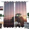 HDESDIS Green Tractor Farm Blackout Curtains for Bedroom, Modern Rustic