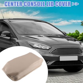 X AUTOHAUX Car Center Console Armrest Box Cover for Honda Civic 2012 2013 2014 2015 Pad Interior Anti-Scratch Faux Leather Protector Decoration Beige