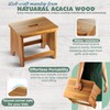 FANATU Wooden Step Stool, 13'' Heavy Duty Stepping Stool for