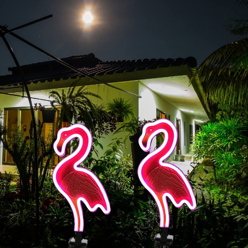 SunKite Flamingo Solar Stake Lights Outdoor,Waterproof Solar Neon Lights for
