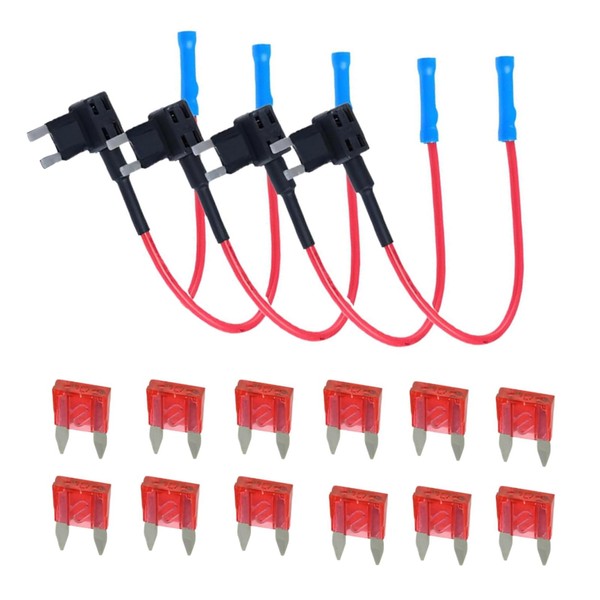 16 Pack Fuse Tap Connectors with Mini Blade Fuses -