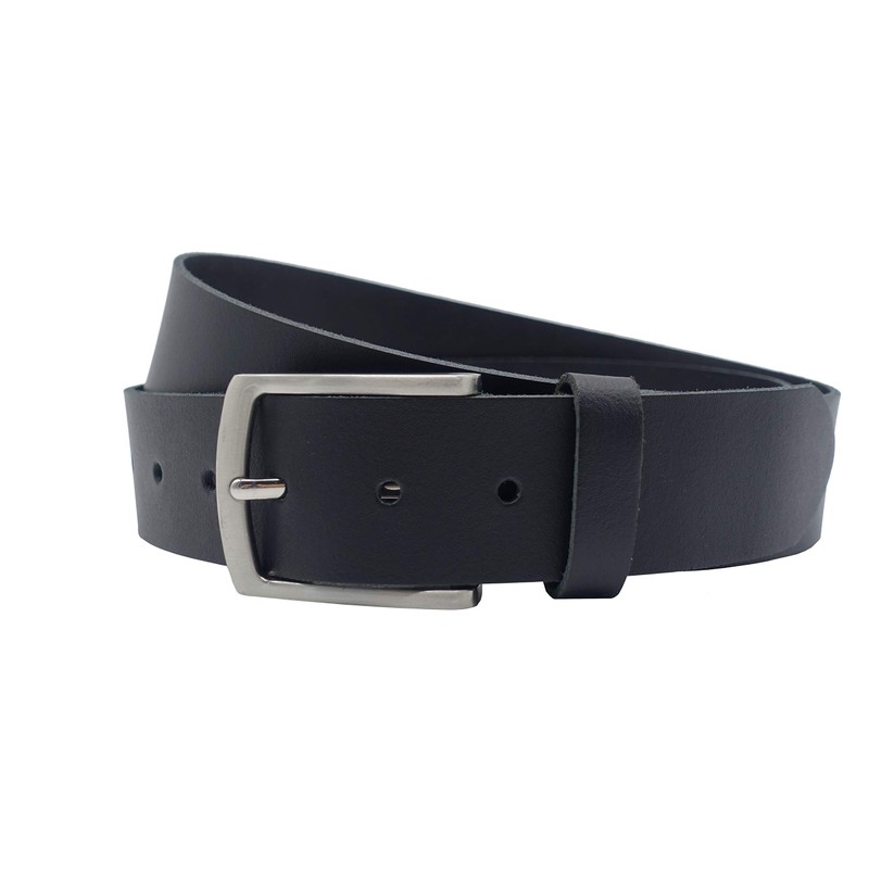 Nk Belt 4 cm Black Full Cowhide Leather Denim Belt