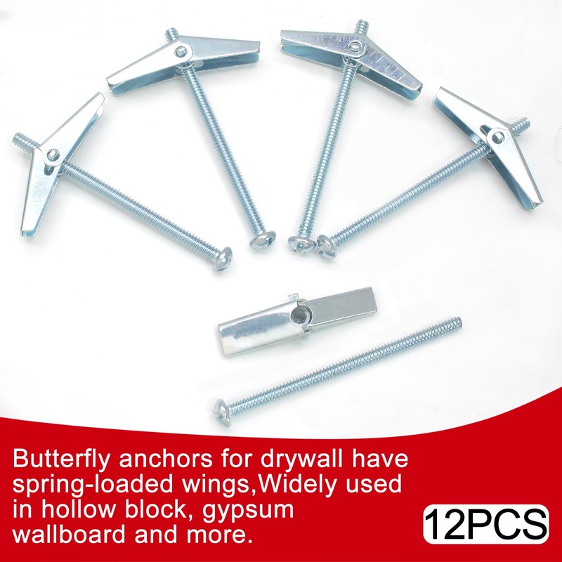 Rierdge 12 Pcs 3/16 x 3 Inch Heavy Duty Metal