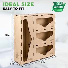 Ziplock Bag Organizer – Plywood Zip lock Bag Organizer – Baggie Organizer for Drawer Compatible with Gallon, Quart, Sandwich and Snack – Ziplock Bag Holder by Green Empire