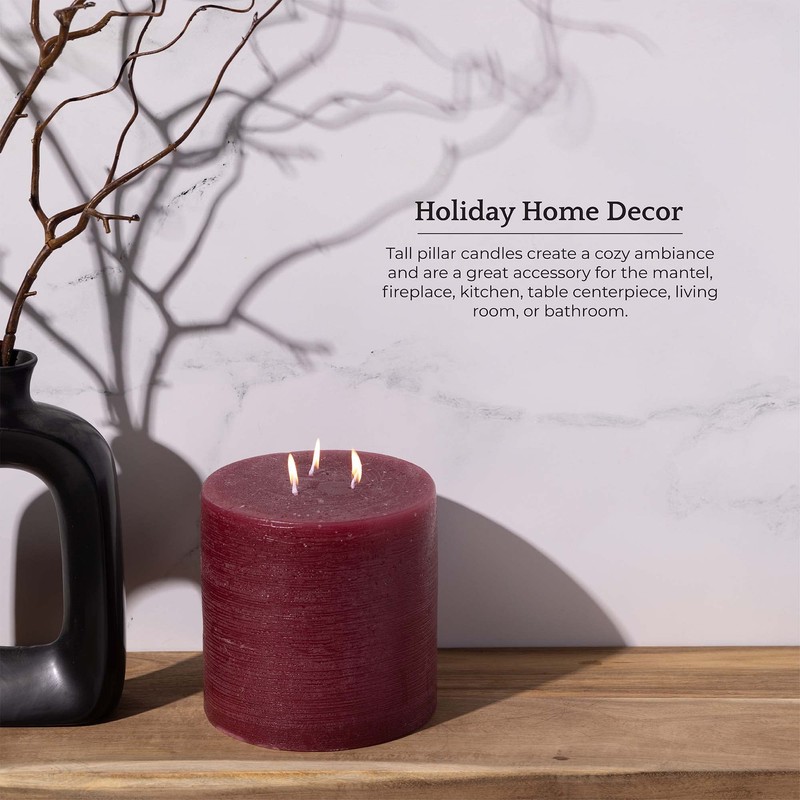 Bask Large Mottled Pillar Candles - Unscented - 6-Inch Diameter