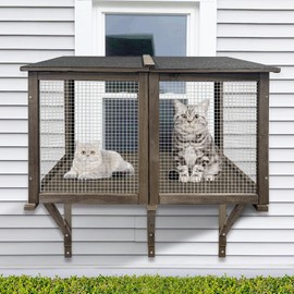 Cat Catio for Window,Cat Window Box Outside Enclosure,Expandable Cat Window Bed for Large Cats Cat Catio Outdoor Window for Napping Sunbathing Enjoying Scenery
