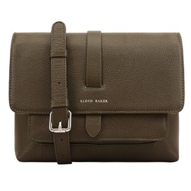 Lloyd Baker London – EVELYN Flap-Over Crossbody Bag: Women's Modern Design in 100% Genuine Full Grain Leather- BURNT OLIVE (Dark Green)