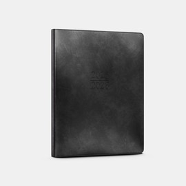 Gallery Leather Academic Planner 2026, Teacher and Student Weekly Monthly Planner, Elegantly Bound Calendar with Gold-Gilded Page Edges, 18 Months - Acadia Black - 9 x 7 "