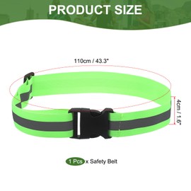 PATIKIL Reflective Safety Belt, Hi-Vis Safety Belt Adjustable High Visibility Reflective Glow Belt Outdoor Running Gear for Night Jogging Cycling Walking, Fluorescent Green