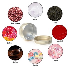1st Choice Aluminum Tin Jar Refillable Containers 15 ml Aluminum Screw Lid Round Tin Container Bottle for Cosmetic,Lip Balm, Cream, 6 Pack