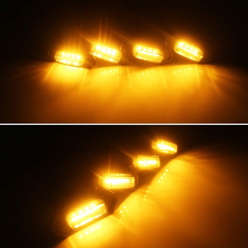 GTINTHEBOX 4 luces LED ámbar para parrilla de lente ahumada