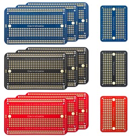 ElectroCookie Solderable Breadboard PCB Board for Electronics Projects Compatible for DIY Arduino Soldering Projects, Gold-Plated (9 Pack + 3 Mini, Multicolor Pack)