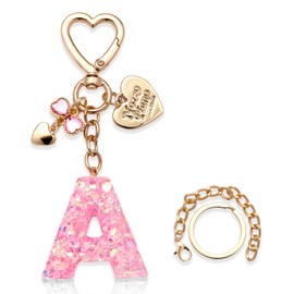 Cute Bling initial love keychain gift for women girls purse, handbags, bag Charms Accessories