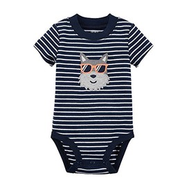Carter's Baby Boys' Dog with Sunglasses Bodysuit, blue