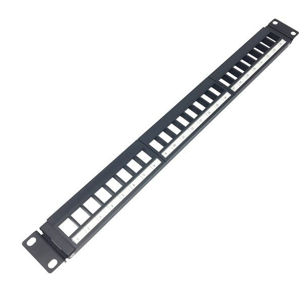 QiaoYoubang 1U Hinged 24 Port Blank Keystone Patch Panel for
