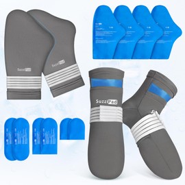 SuzziPad Cold Therapy Socks & Hand Ice Pack, Cooling Gloves for Chemotherapy, Chemo Care Package for Women and Men, L