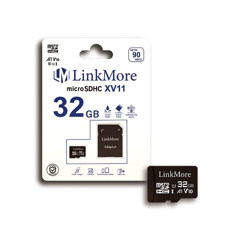 LinkMore 32GB MicroSDHC Card with U1/A1 / V10 / SD