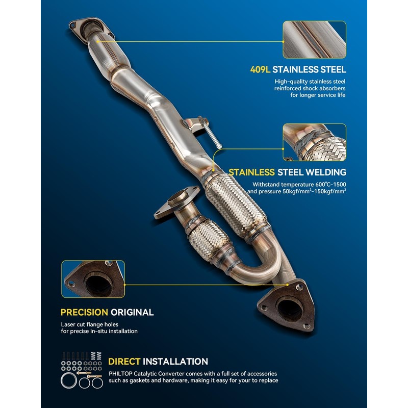 PHILTOP 1PC High Flow Catalytic Converter for 2013-2019 Pathfinder 3.5L,