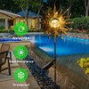HOMEIMPRO Sun Solar Lights Garden Outdoor,Crackle Glass Globe Stake Lights,Waterproof