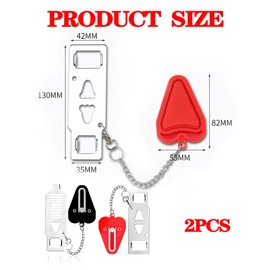 TOEECY Pack of 2 Portable Door Lock for Home, Security Door Locks, Lock Locks for Extra Security and Privacy Protection, on the Go, Perfect for Travel, Hotel, Home, Apartment