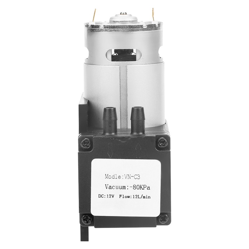 DC12V 12W Mini Small Oilless Vacuum Pump ‑80KPa Flow 12L/min