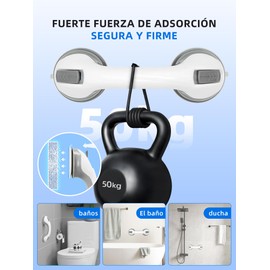 2 PCS Barra de Seguridad para Baño, Barra de Agarre para Ducha, Barras de Apoyo para Ducha Pasamanos para Niños, Ancianos, Discapacitados y Embarazadas (Gris)