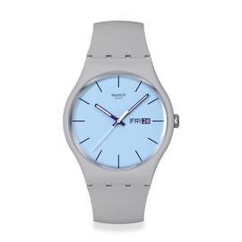 Swatch Casual Watch Unisex Grey Quartz Bio-sourced Blueberry Sky