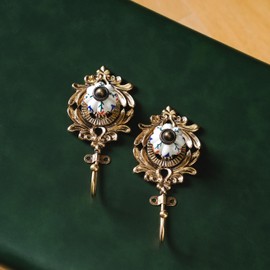 NIKKY HOME Vintage Hooks for Wall, Antique Brass Coat Hooks Wall Mounted, Bathroom Hooks for Towels, Decorative Wall Hooks for Hanging Purse, Hat, Keys & Clothes 2 PCS - Green