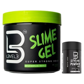 L3 Level 3 Slime Gel - Strong Control Hair Styling Gel - Flake-Free, Long-Lasting Hold - Adds Volume, Texture