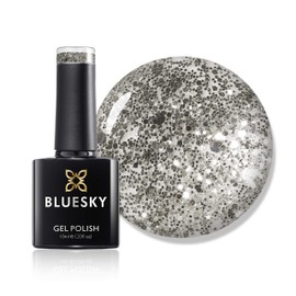 BLUESKY Limited Edition Holiday Shade Aurora UV Gel Nail Polish, Silver Glitter 10 ml