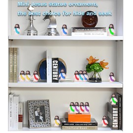 Mantianstar 50 Pack Mini Jesus Figurines, Small Little Jesus Toys, Tiny Jesus Figures, Original Design Miniature Jesus for Hide Christmas Thanksgiving Day Sunday School Baptism Gift.(Multicolor)