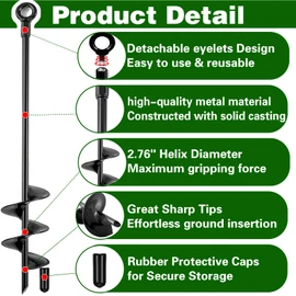 Fabulas Ground Anchors Heavy Duty, Swing Set Anchor Kit 18 Inch 4 Pack Screw in Earth Anchors Trampoline Stakes High Wind Metal Auger Anchor for Shed Tent Carports Securing Animals Camping Mobile Home