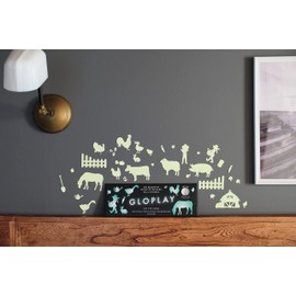 GLOPLAY On The Farm Series (36pcs/Pack), Glow in The Dark Educational Wall Stickers, The Eco-Friendly and Brightest Wall Stickers for Ceiling, Bathtime, Bedroom, Party, Decor