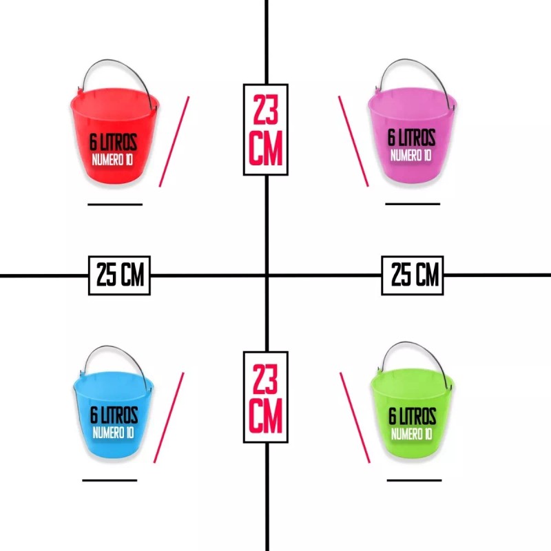 mdj Cubeta De Plástico Pack Con 3 Cubetas De Tamaño