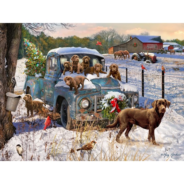 Christmas Puppies Jigsaw Puzzle 550 Piece by Vermont Christmas Company