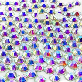 Professional 1440pcs SS20 Crystal AB Flat Back Rhinestones - Multi-Purpose Glue Fix Diamantes for Wedding Decor, Nail Design, DIY Crafts (4.6-4.8mm)