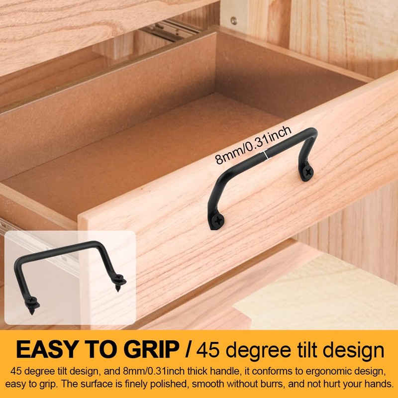 QWLWBU 4 Pcs Serving Tray Handles,Cutting Board Cabinet Hardware Handle