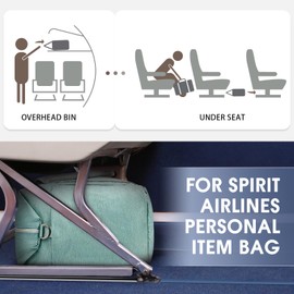 WANDF For Spirit Airlines Personal Item Bag 18x14x8 Travel Duffel Bag with TSA Approved Quart Size Bag & Shoes Bag Weekender Overnight Bag Carry-on Luggage for Women (Turquoise)