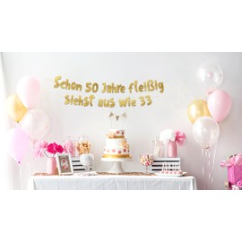 50 Years of Busy Happy Birthday Banner - 50th Birthday Party Supplies