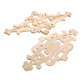 MUXSAM 1-Pack Wood-Carved Furniture Applique Onlay,27x14cm/10.63"x5.51", Center Flower Decal for Cupboard Dresser Cabinet Chest Bed Door Wall Wardrobe Ceiling