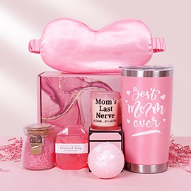 Lunluck Gifts for Women, Birthday Gifts for Women Gifts for Her Relaxing Spa Gift Basket Set, Gifts for Mum Best Mum Ever Bath and Body Care, Happy Birthday Gifts for Her (Pink)