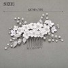 Unsutuo Flower Bride Wedding Hair Comb Silver Pearl Bridal Hair